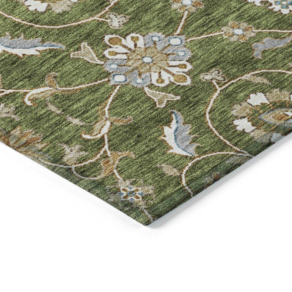 LOOMLAN Rugs Irene Green Washable Indoor-Outdoor Rug