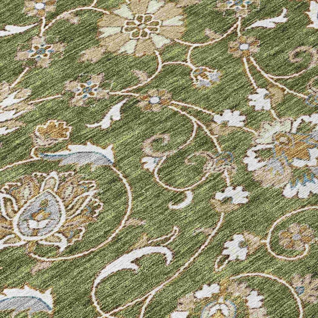 LOOMLAN Rugs Irene Green Washable Indoor-Outdoor Rug