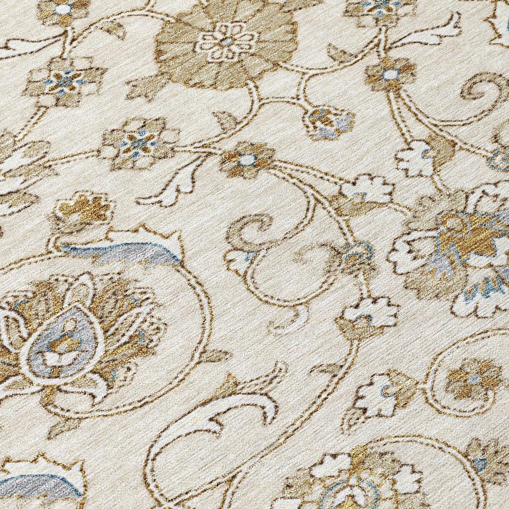 LOOMLAN Rugs Irene Ivory Washable Indoor-Outdoor Rug