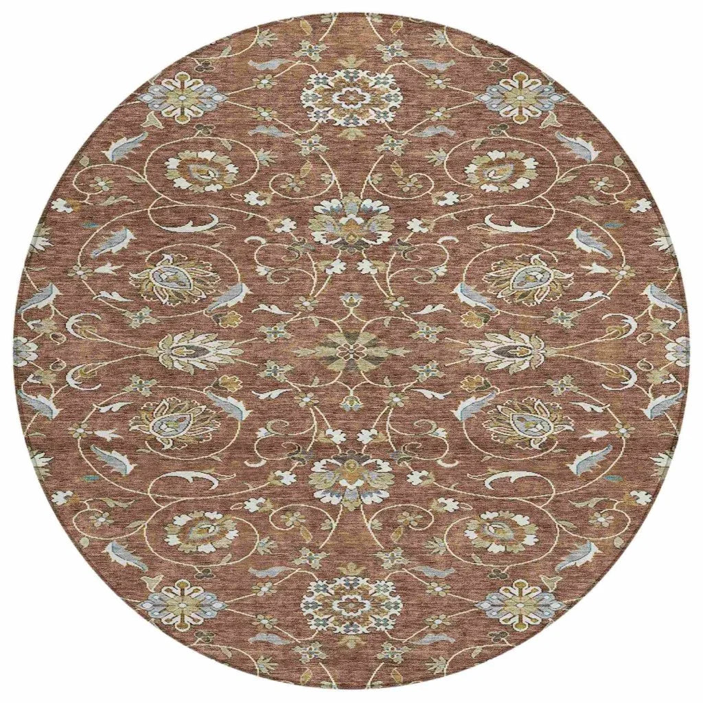 LOOMLAN Rugs Irene Orange Washable Indoor-Outdoor Rug