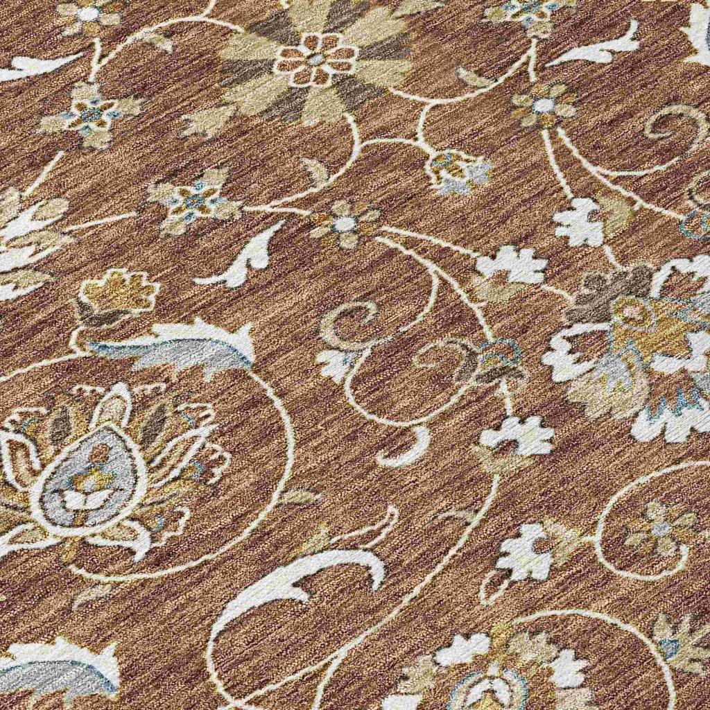 LOOMLAN Rugs Irene Orange Washable Indoor-Outdoor Rug