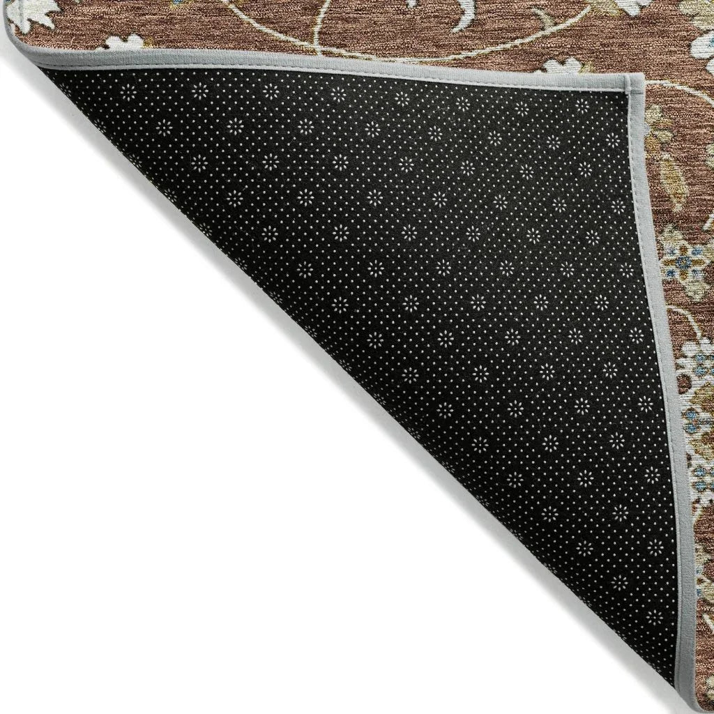 LOOMLAN Rugs Irene Orange Washable Indoor-Outdoor Rug