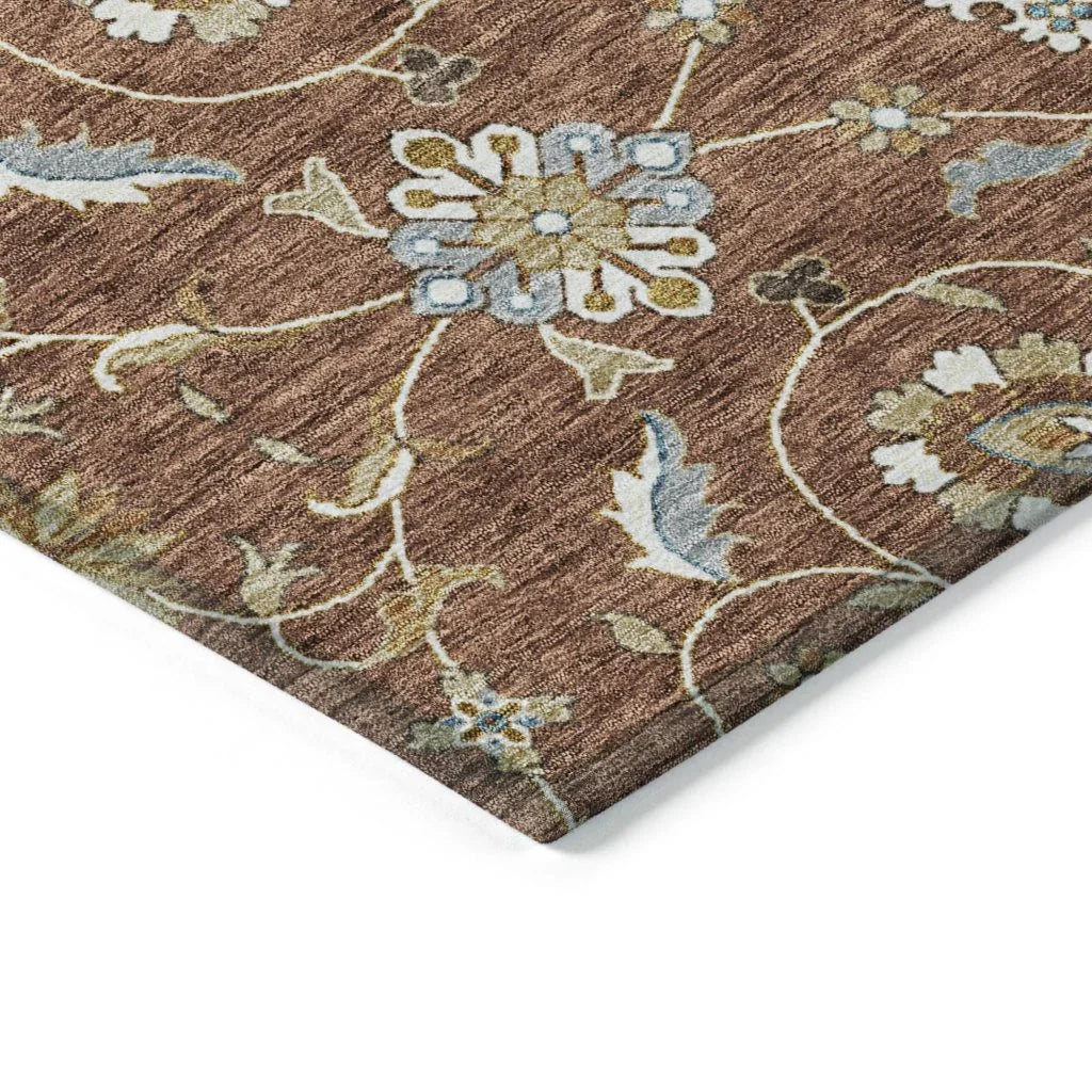 LOOMLAN Rugs Irene Orange Washable Indoor-Outdoor Rug