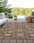 LOOMLAN Rugs Irene Orange Washable Indoor-Outdoor Rug