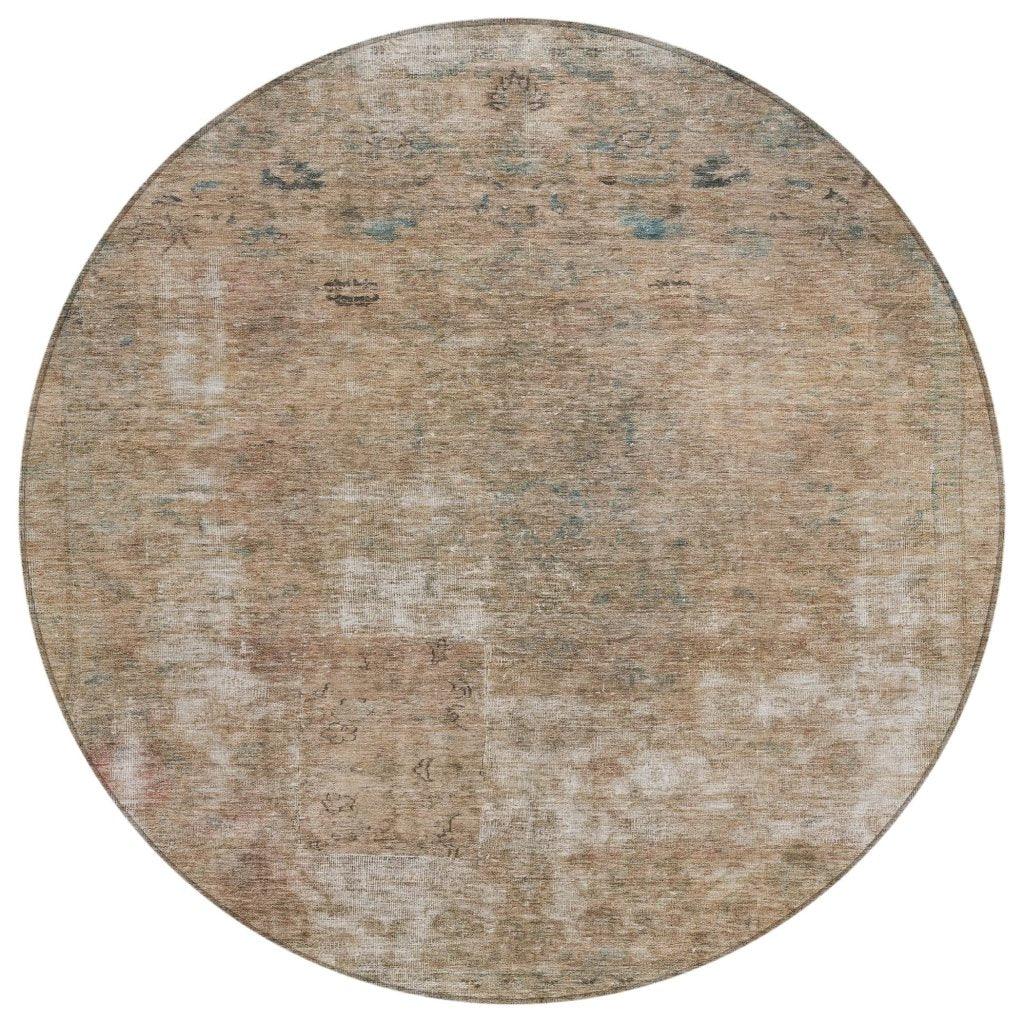 LOOMLAN Rugs Isadorae Brown Washable Indoor-Outdoor Rug
