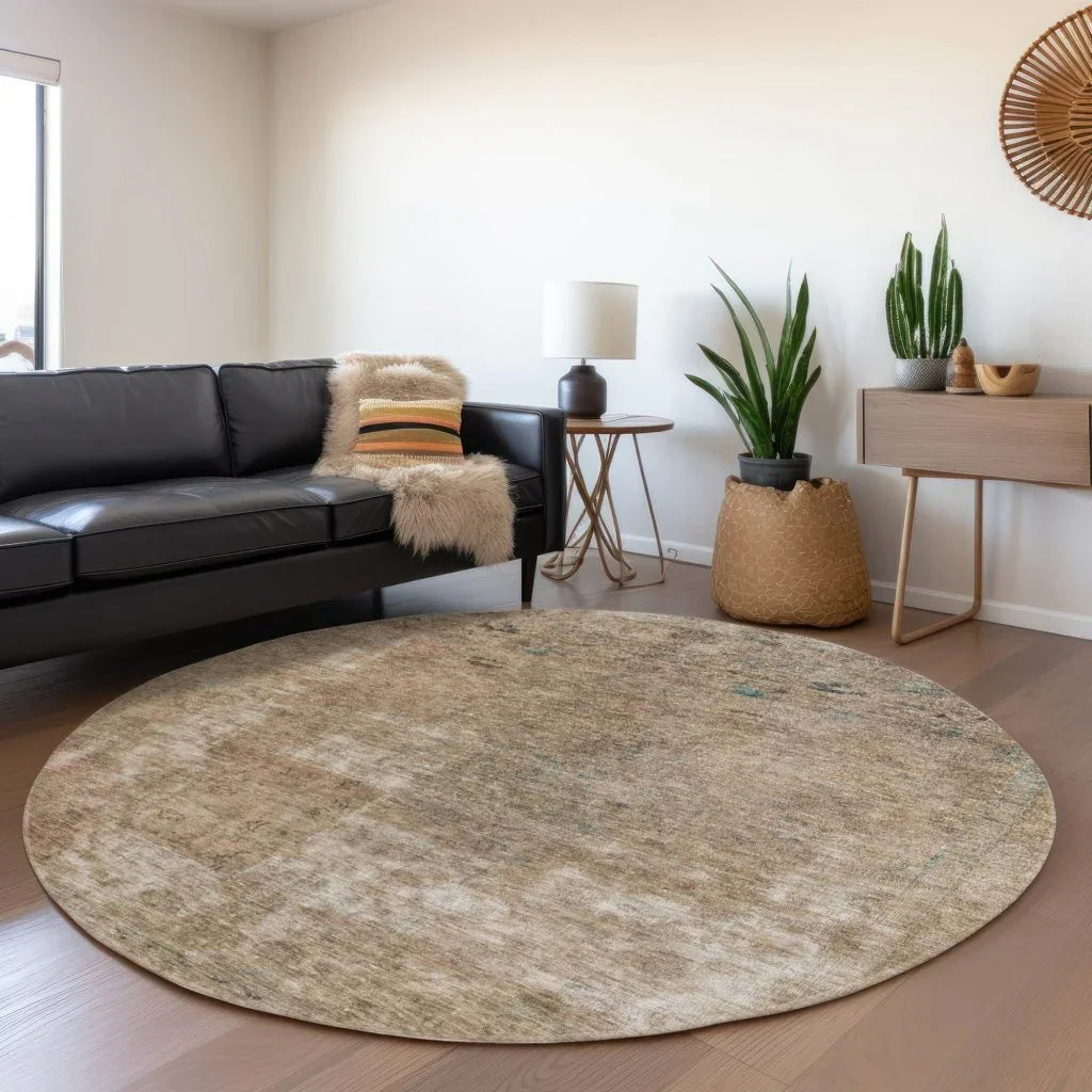LOOMLAN Rugs Isadorae Brown Washable Indoor-Outdoor Rug