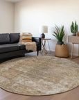 LOOMLAN Rugs Isadorae Brown Washable Indoor-Outdoor Rug
