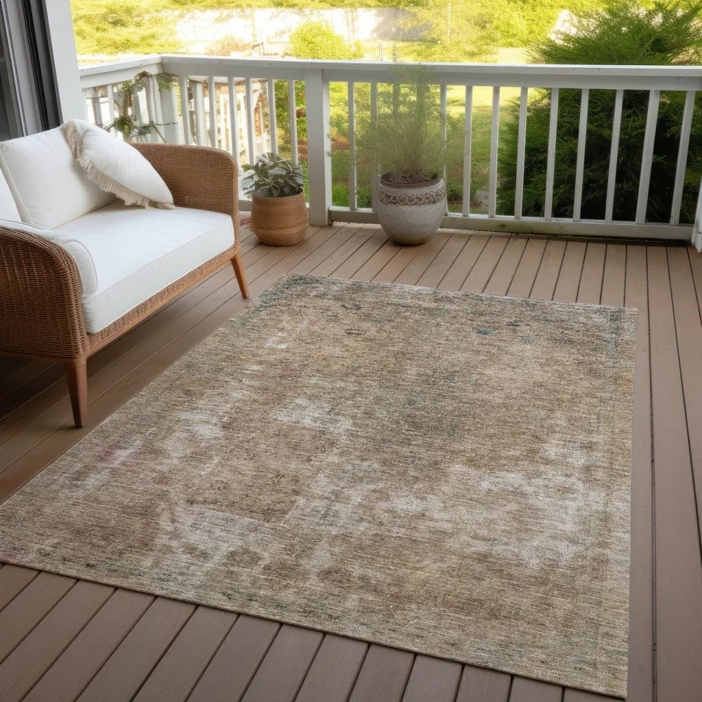 LOOMLAN Rugs Isadorae Brown Washable Indoor-Outdoor Rug