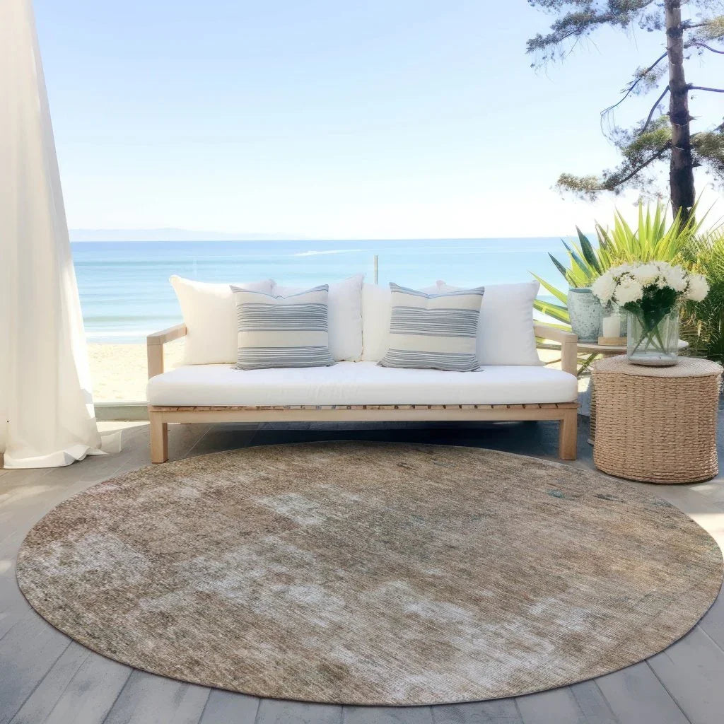 LOOMLAN Rugs Isadorae Brown Washable Indoor-Outdoor Rug