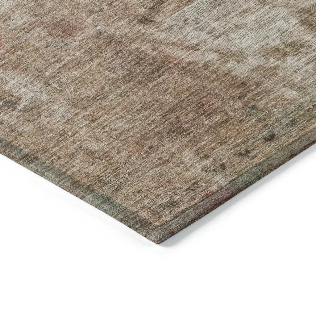 LOOMLAN Rugs Isadorae Brown Washable Indoor-Outdoor Rug