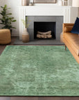 LOOMLAN Rugs Isadorae Green Washable Indoor-Outdoor Rug
