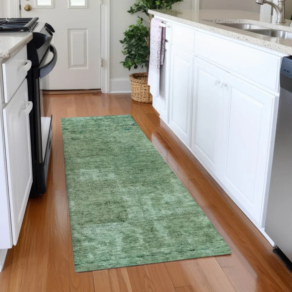 LOOMLAN Rugs Isadorae Green Washable Indoor-Outdoor Rug