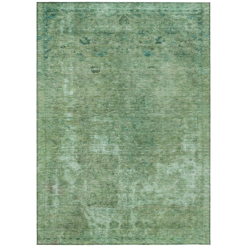 LOOMLAN Rugs Isadorae Green Washable Indoor-Outdoor Rug