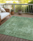 LOOMLAN Rugs Isadorae Green Washable Indoor-Outdoor Rug