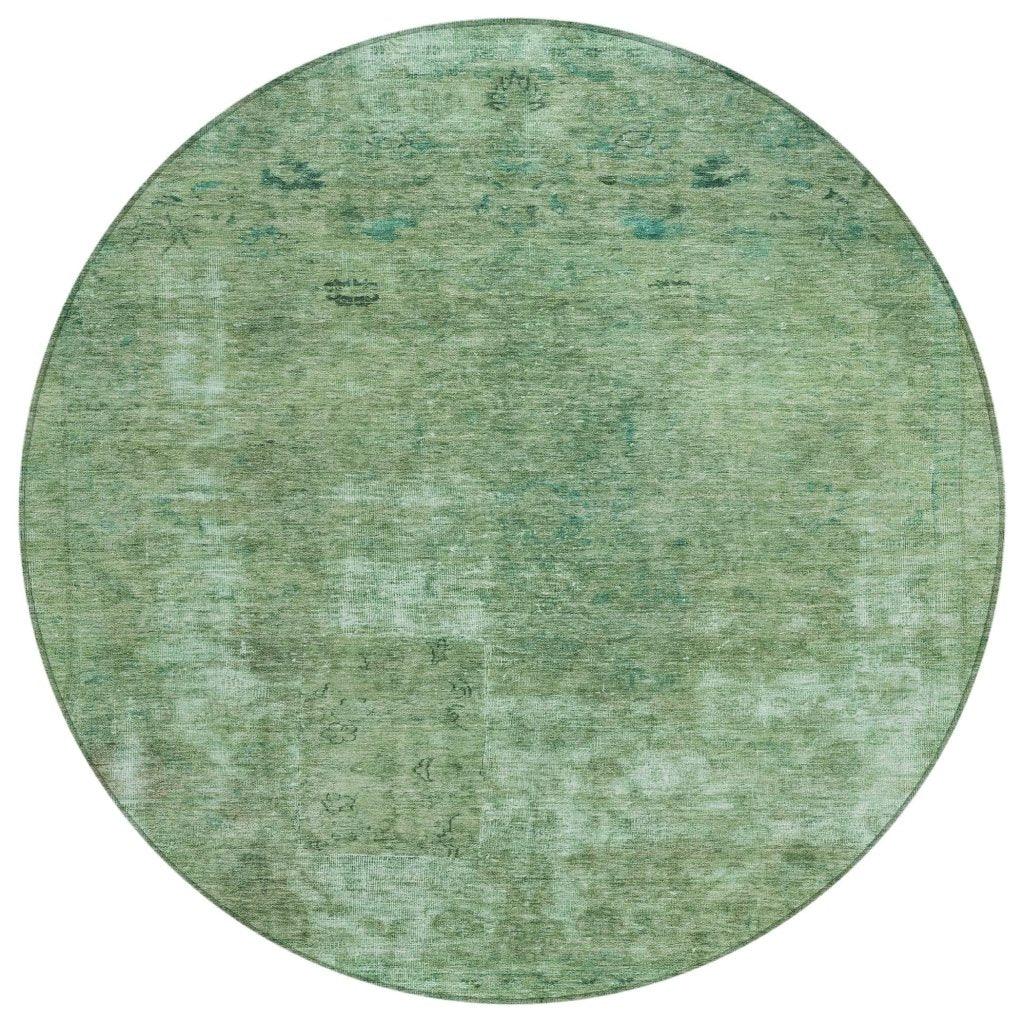 LOOMLAN Rugs Isadorae Green Washable Indoor-Outdoor Rug