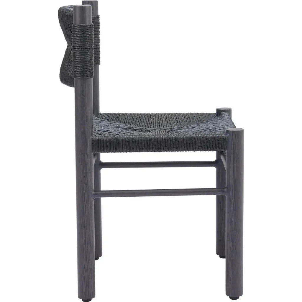 Iska Aluminum Black Armless Dining Chair 2PC - LOOMLAN - Zuo Modern - Outdoor Dining Chairs