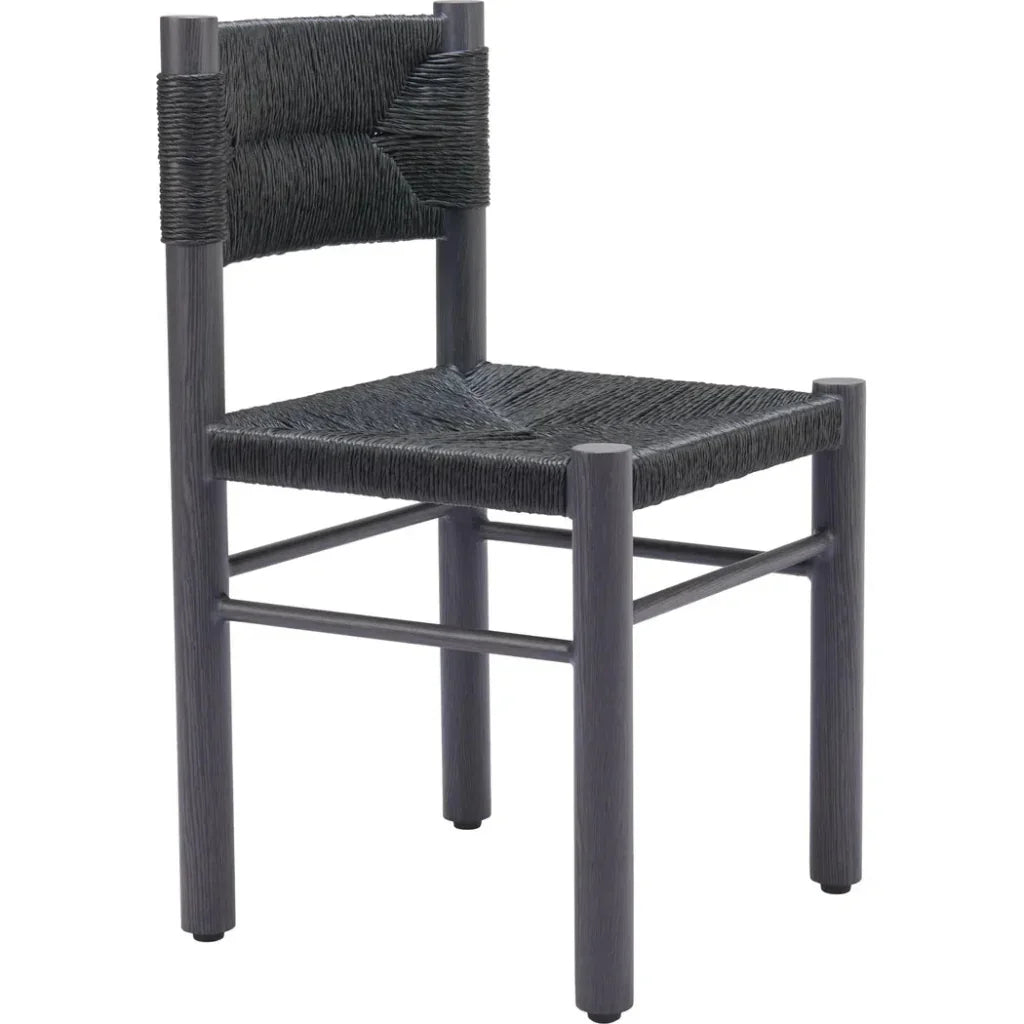 Iska Aluminum Black Armless Dining Chair 2PC - LOOMLAN - Zuo Modern - Outdoor Dining Chairs