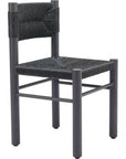 Iska Aluminum Black Armless Dining Chair 2PC - LOOMLAN - Zuo Modern - Outdoor Dining Chairs