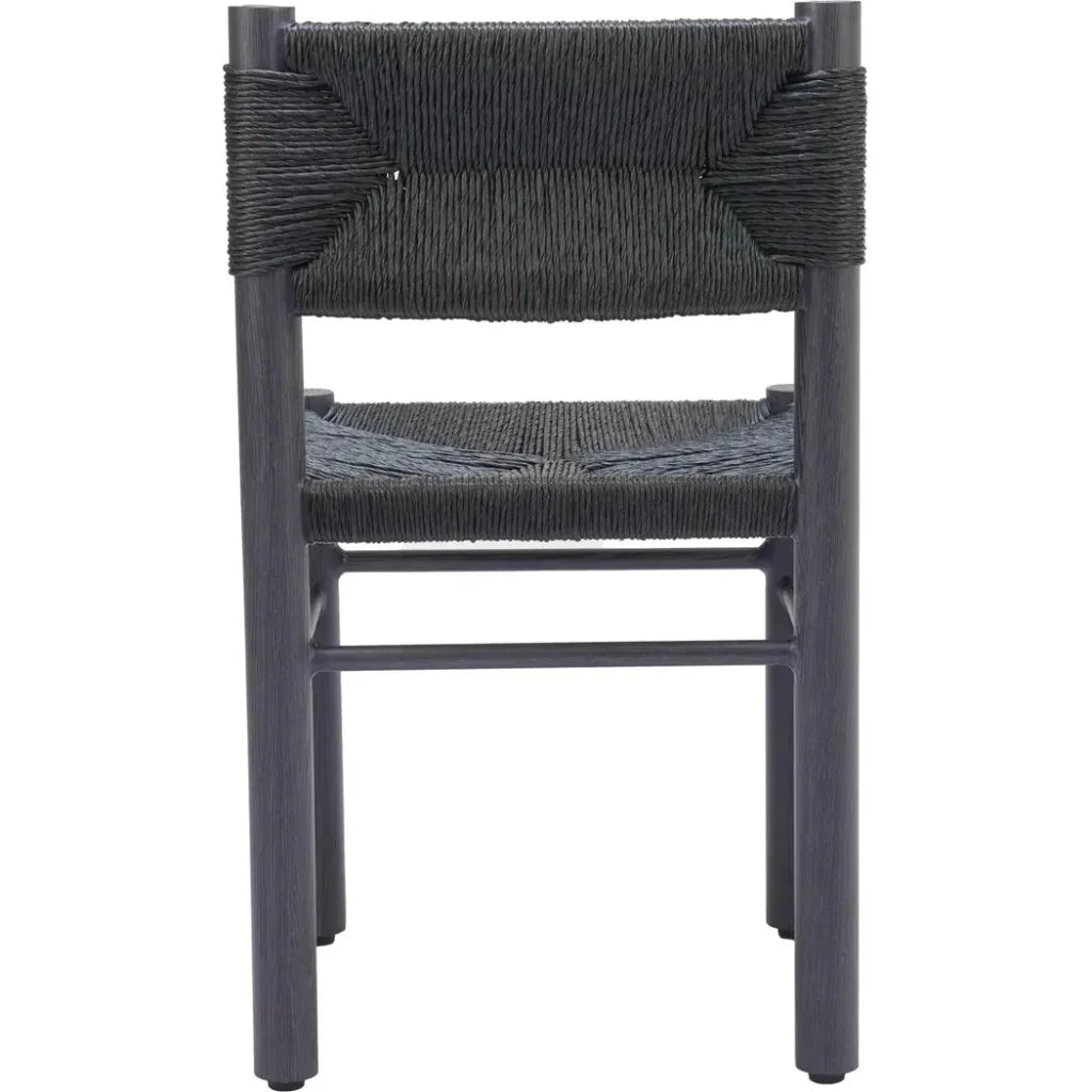 Iska Aluminum Black Armless Dining Chair 2PC - LOOMLAN - Zuo Modern - Outdoor Dining Chairs