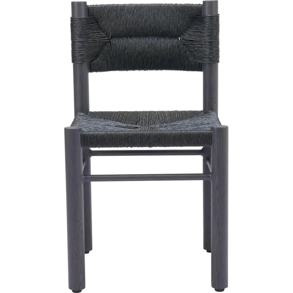 Iska Aluminum Black Armless Dining Chair 2PC - LOOMLAN - Zuo Modern - Outdoor Dining Chairs
