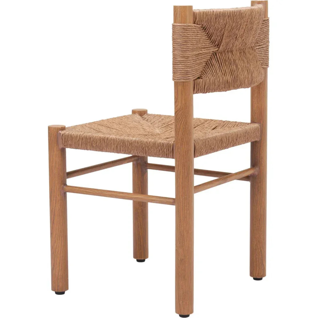 Iska Natural Wood Armless Dining Chair 2PC - LOOMLAN - Zuo Modern - Outdoor Dining Chairs