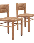 Iska Natural Wood Armless Dining Chair 2PC - LOOMLAN - Zuo Modern - Outdoor Dining Chairs