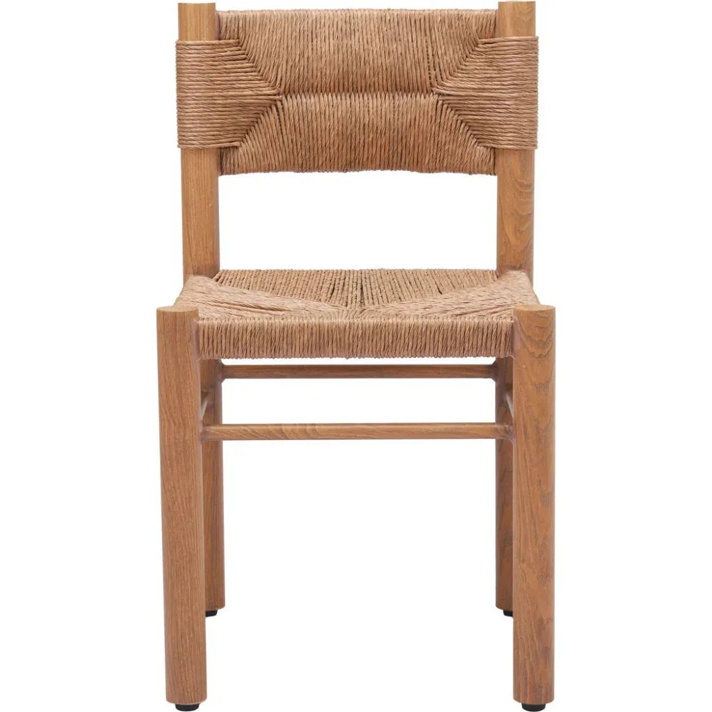 Iska Natural Wood Armless Dining Chair 2PC - LOOMLAN - Zuo Modern - Outdoor Dining Chairs