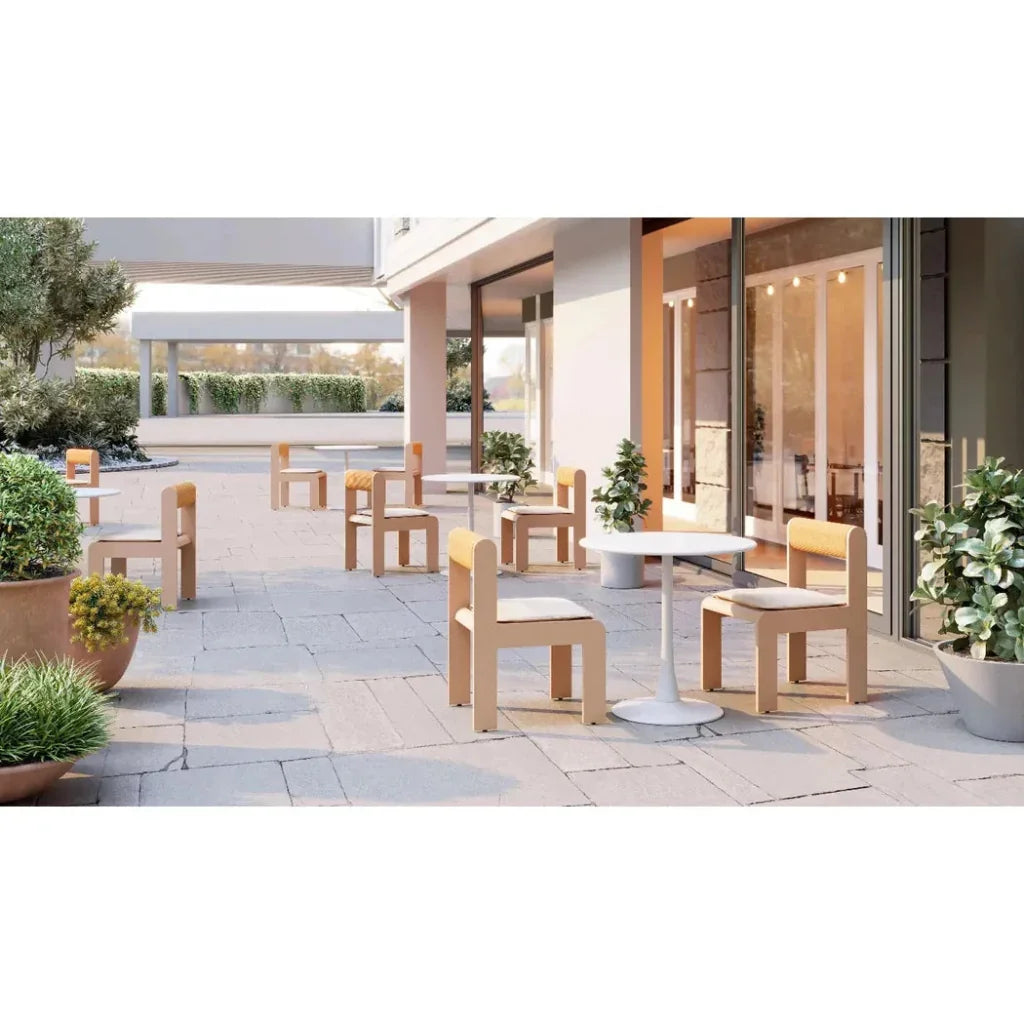 Island Aluminum Brown Dining Chair 2PC - LOOMLAN - Zuo Modern - Outdoor Dining Chairs