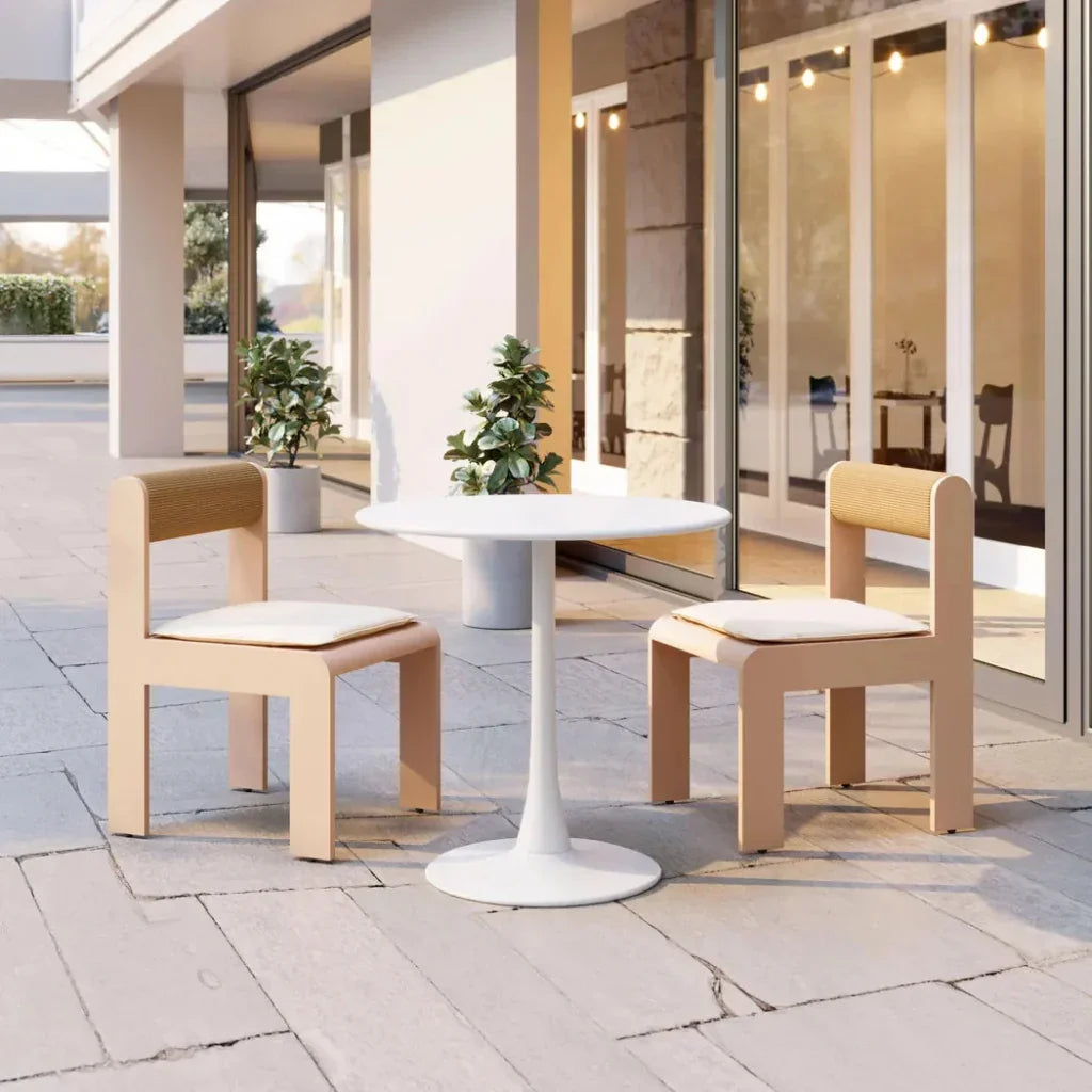 Island Aluminum Brown Dining Chair 2PC - LOOMLAN - Zuo Modern - Outdoor Dining Chairs