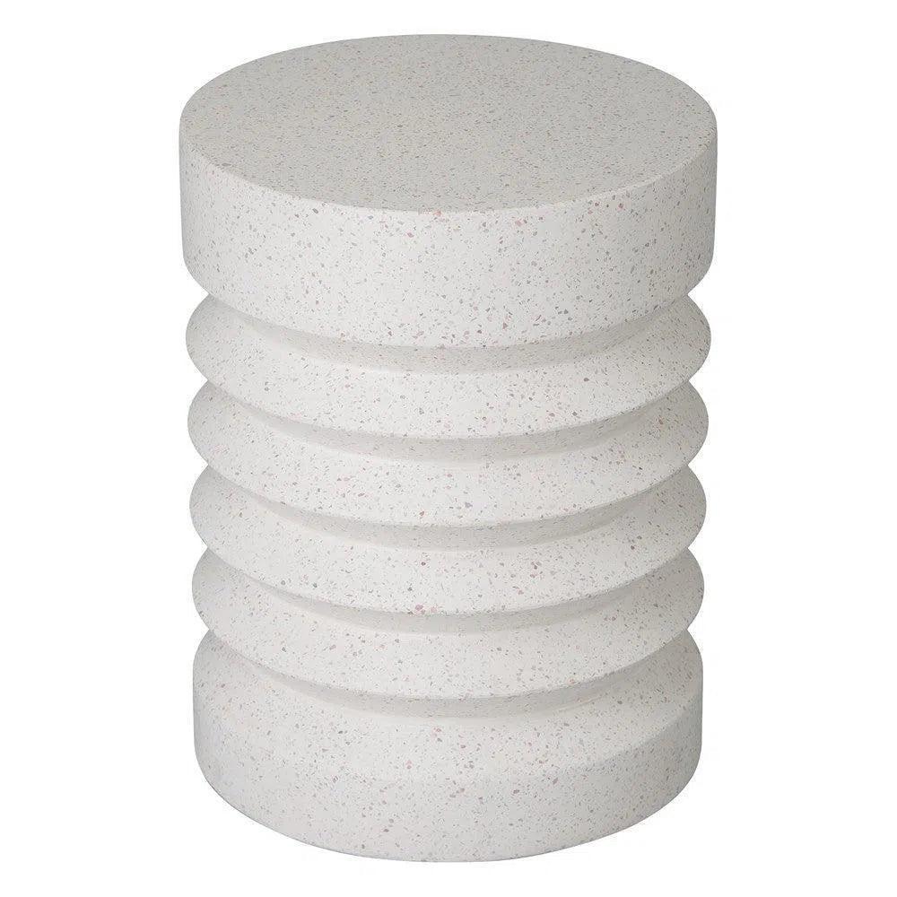 Emissary Jag 18.5 in. Round Pale Green Terrazzo Garden Stool