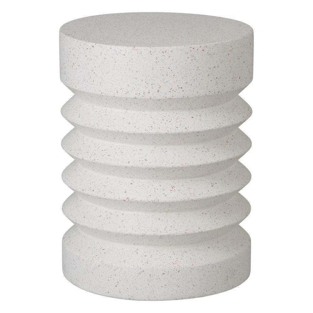 Emissary Jag 18.5 in. Round Pale Green Terrazzo Garden Stool