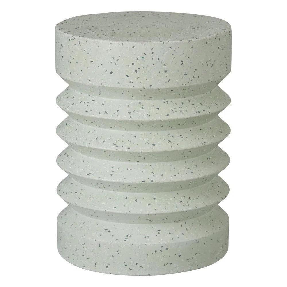 Emissary Jag 18.5 in. Round Pale Green Terrazzo Garden Stool