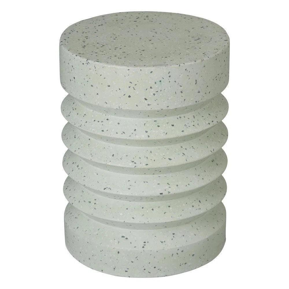 Emissary Jag 18.5 in. Round Pale Green Terrazzo Garden Stool