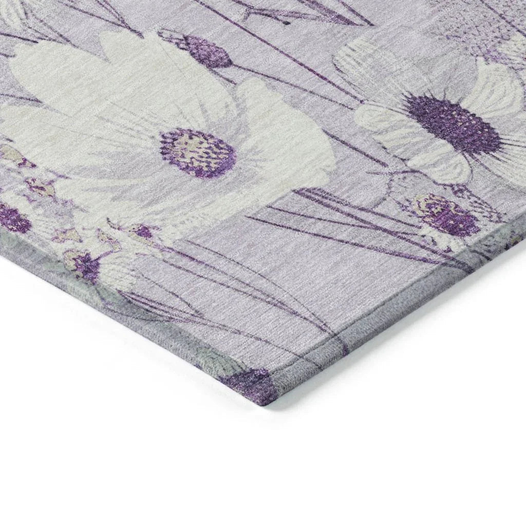 LOOMLAN Rugs Jameera Purple Washable Indoor-Outdoor Rug