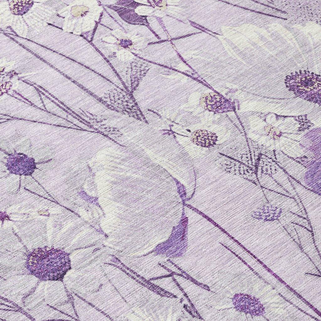 LOOMLAN Rugs Jameera Purple Washable Indoor-Outdoor Rug