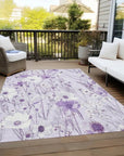 LOOMLAN Rugs Jameera Purple Washable Indoor-Outdoor Rug