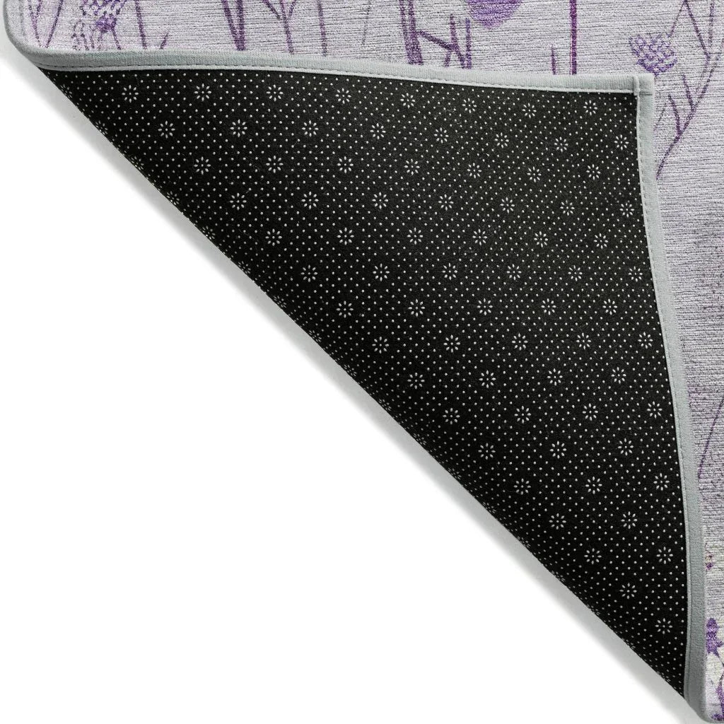 LOOMLAN Rugs Jameera Purple Washable Indoor-Outdoor Rug
