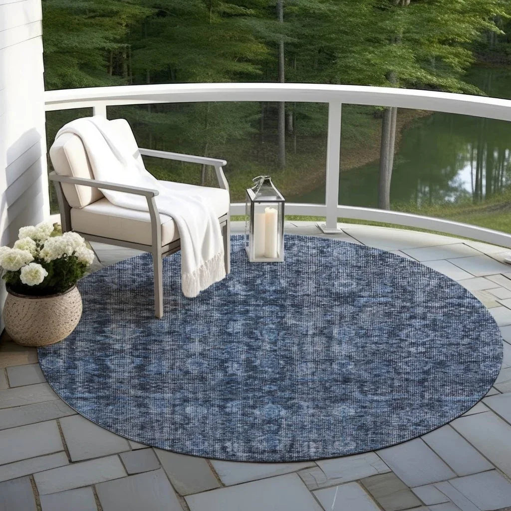 LOOMLAN Rugs Jane Blue Washable Indoor-Outdoor Rug