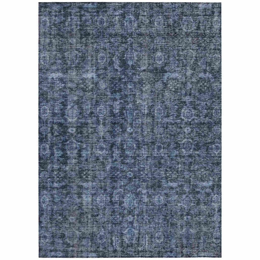 LOOMLAN Rugs Jane Blue Washable Indoor-Outdoor Rug