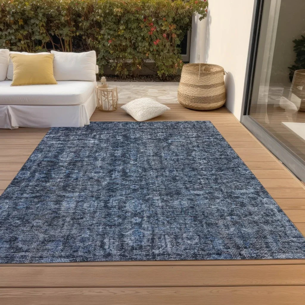 LOOMLAN Rugs Jane Blue Washable Indoor-Outdoor Rug
