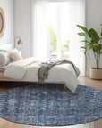 LOOMLAN Rugs Jane Blue Washable Indoor-Outdoor Rug