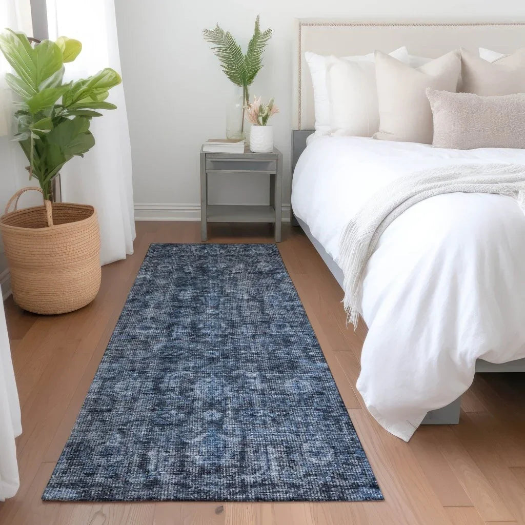 LOOMLAN Rugs Jane Blue Washable Indoor-Outdoor Rug
