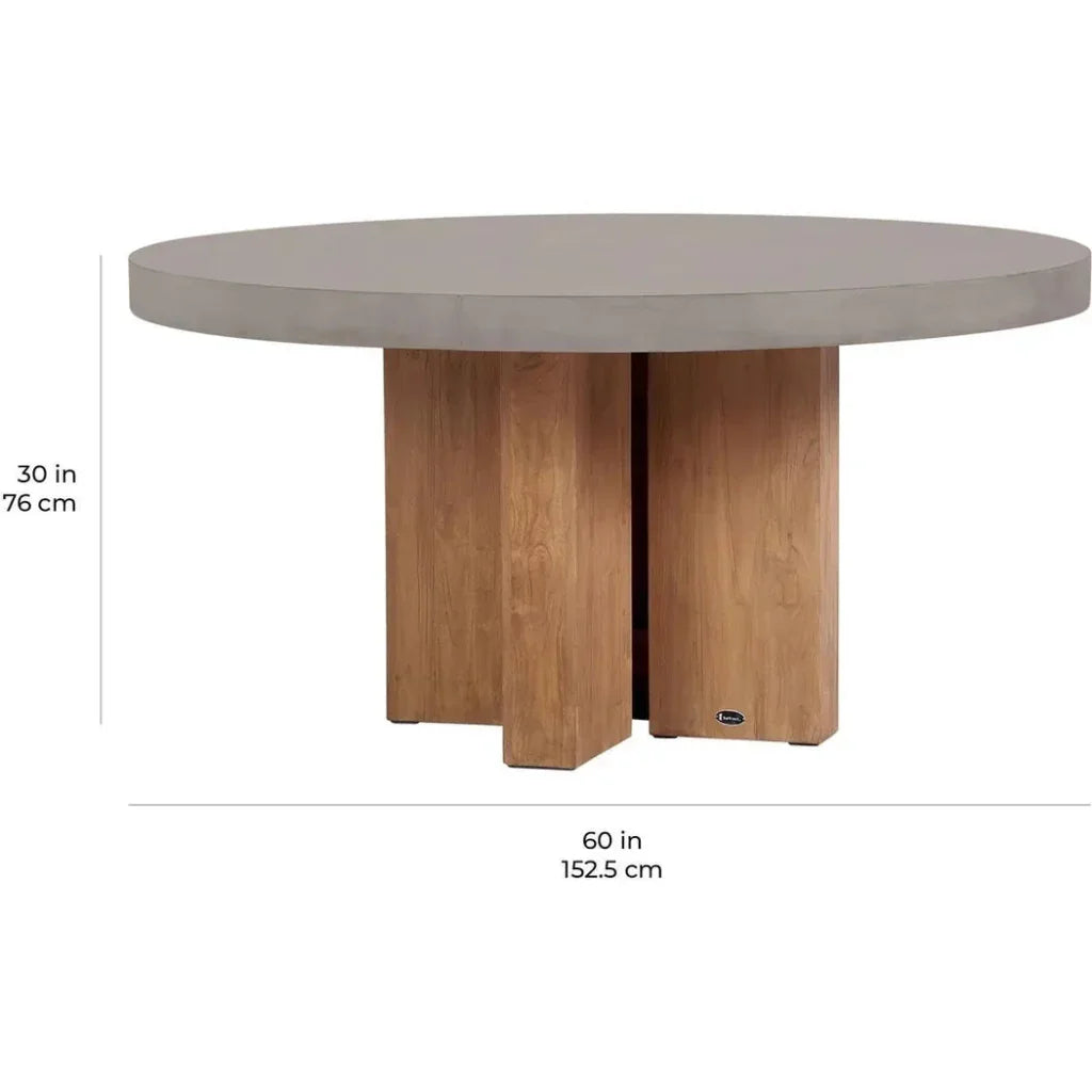 Seasonal Living Java Outdoor Teak &amp; Concrete Dining Table - Slate Gray