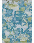 LOOMLAN Rugs Jetra Blue Washable Indoor-Outdoor Rug