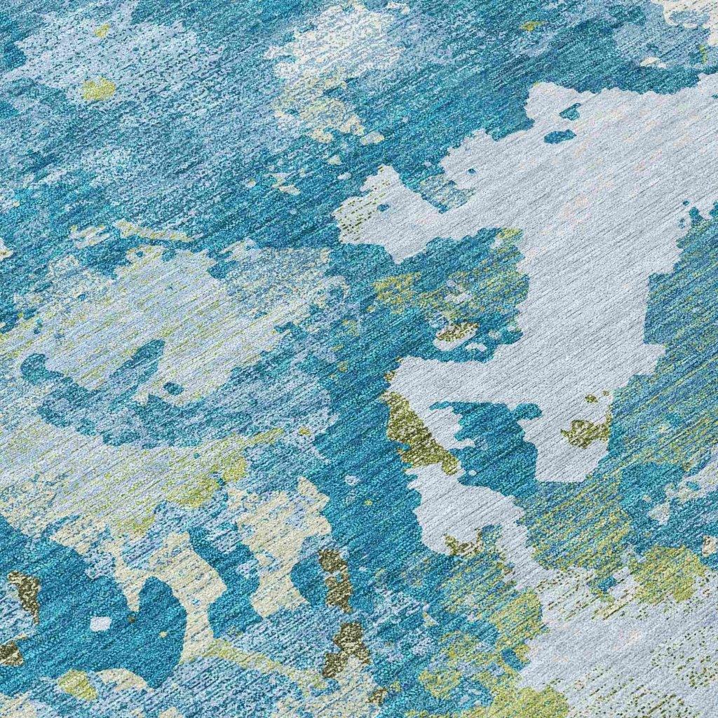 LOOMLAN Rugs Jetra Blue Washable Indoor-Outdoor Rug