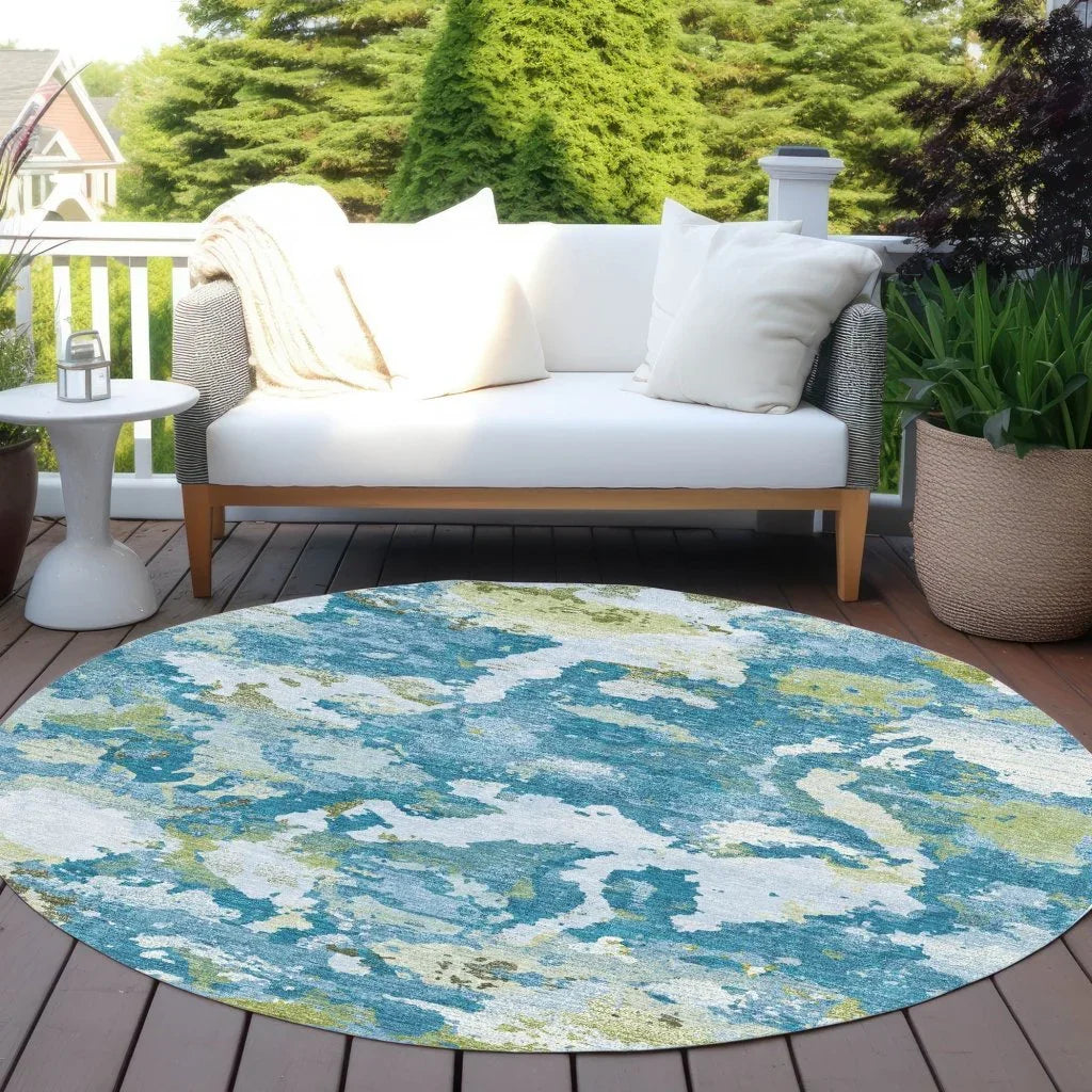 LOOMLAN Rugs Jetra Blue Washable Indoor-Outdoor Rug