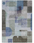 LOOMLAN Rugs Jude Blue Washable Indoor-Outdoor Rug