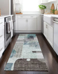 LOOMLAN Rugs Jude Teal Washable Indoor-Outdoor Rug