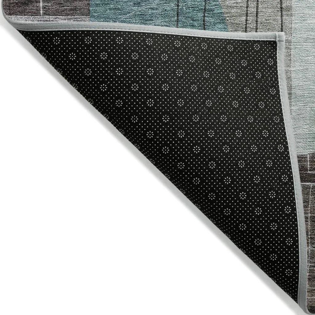 LOOMLAN Rugs Jude Teal Washable Indoor-Outdoor Rug