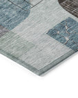 LOOMLAN Rugs Jude Teal Washable Indoor-Outdoor Rug